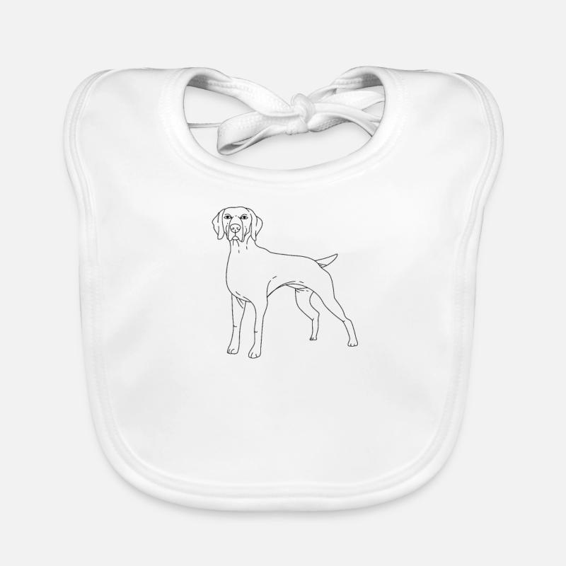 Weimaraner - Baby Bio-Lätzchen - Weiß