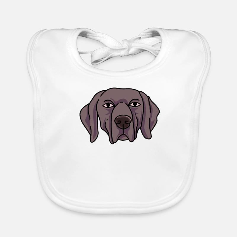 Weimaraner - Baby Bio-Lätzchen - Weiß