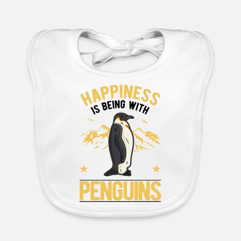 Happiness is being with Penguins Pinguin Baby Bio-Lätzchen