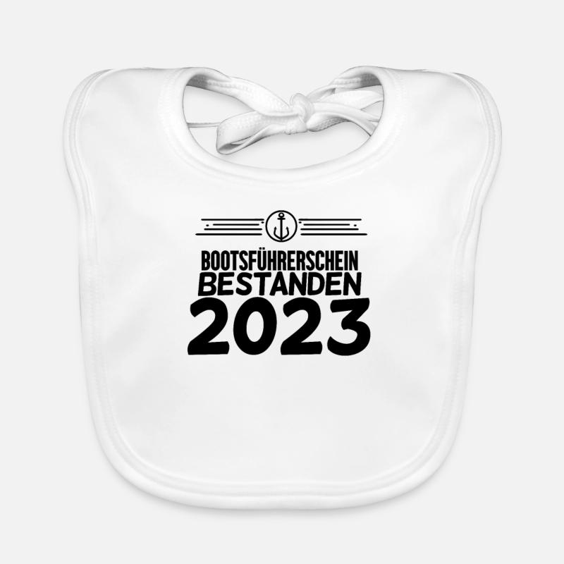 Bootsführerschein 2023 Motorboot Geschenk Baby Bio-Lätzchen