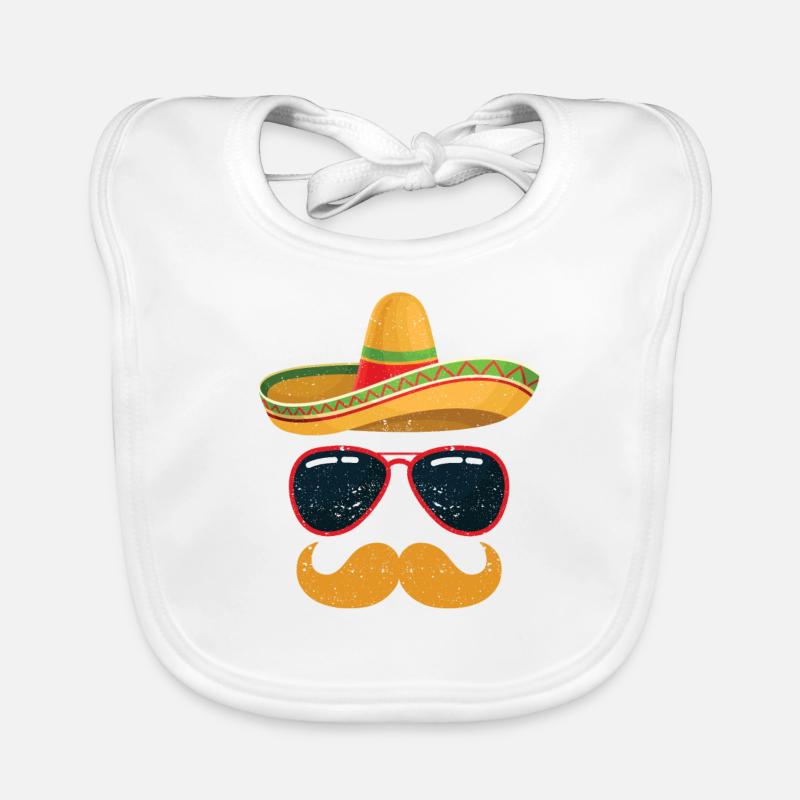Cinco de Mayo Fiesta Funny Mexican Sombrero Organic Baby Bibs