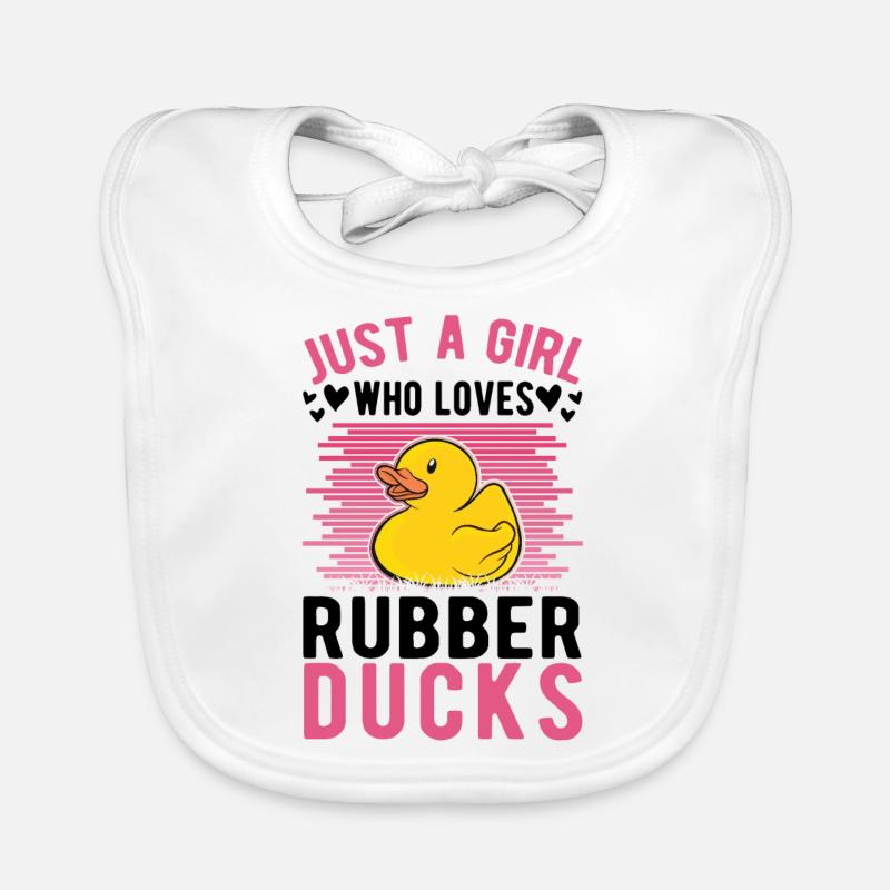 Gummiente Mädchen Quietscheente Badeente Baby Bio-Lätzchen