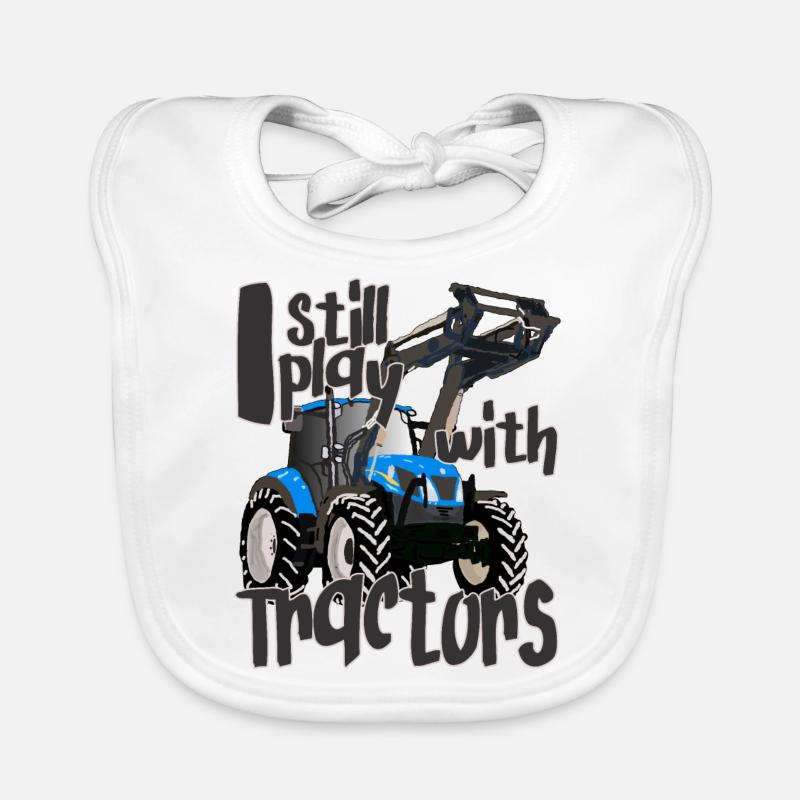 I'm still playing with cool blue tractors Organic Baby Bibs