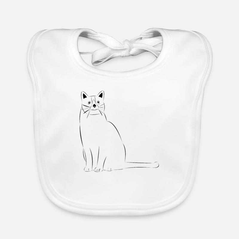 Cat drawn Organic Baby Bibs