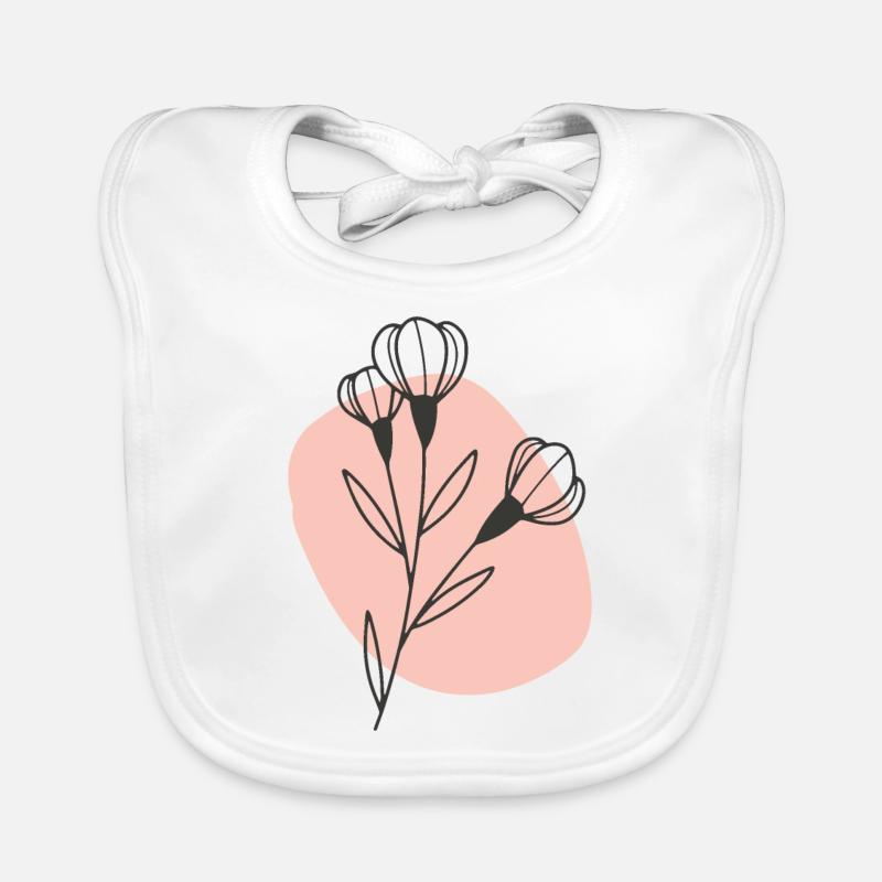 Fleur dessinée à la main 1 Bavoir bio Bébé