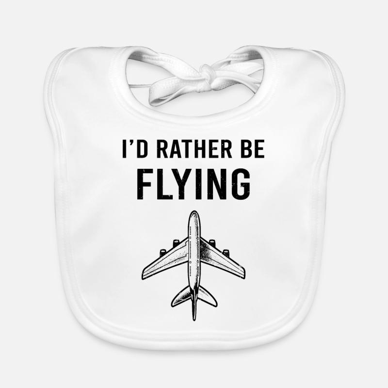 Pilot I'd Rather Be Flying Organic Baby Bibs