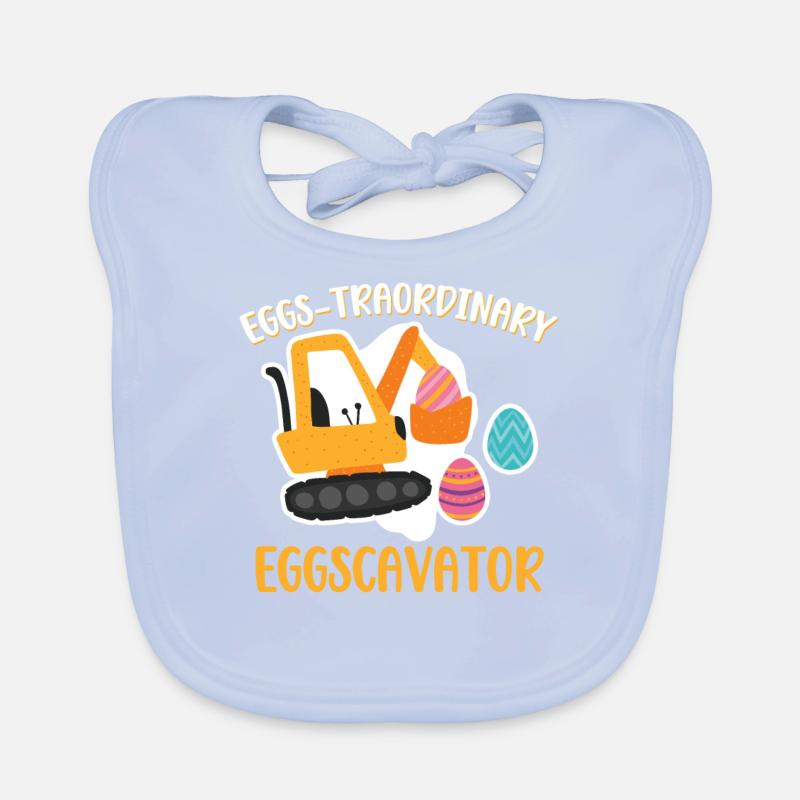 Eggs-traordinary Eggscavator Baubagger Bagger Baby Bio-Lätzchen
