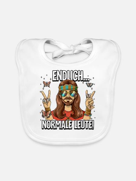 Endlich Normale Leute Hippie Goa Rave - Baby Bio-Lätzchen - Weiß