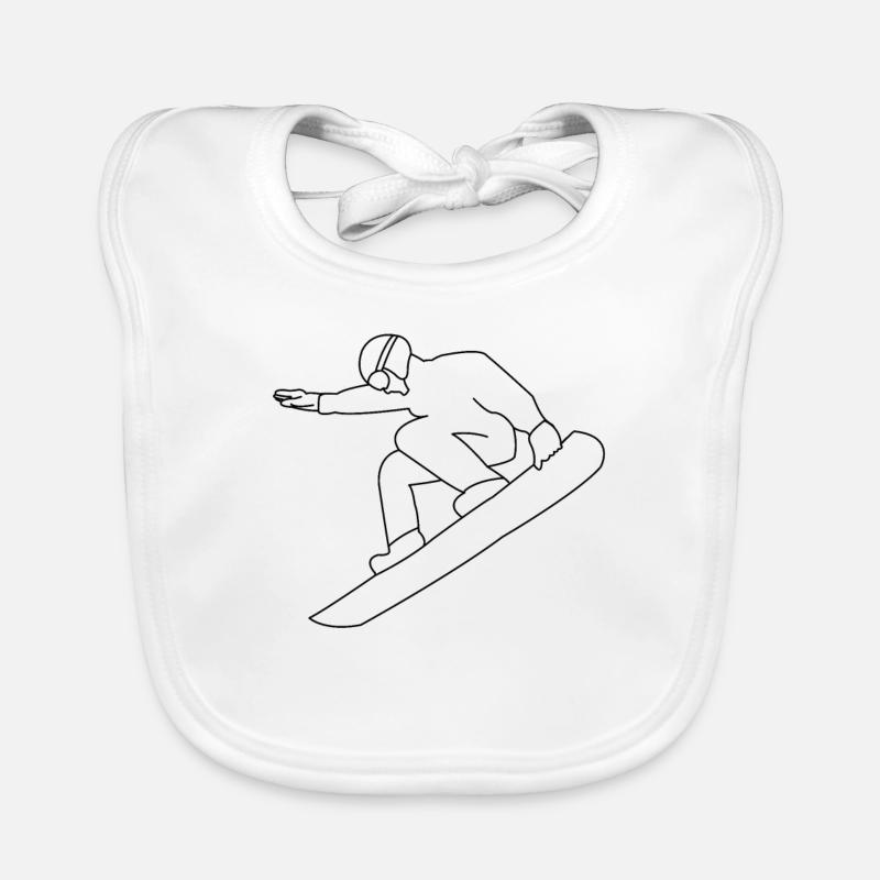 Snowboarding Snowboarder Bavoir bio Bébé