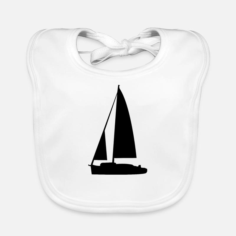 Sailing Boat Silhouette Organic Baby Bibs