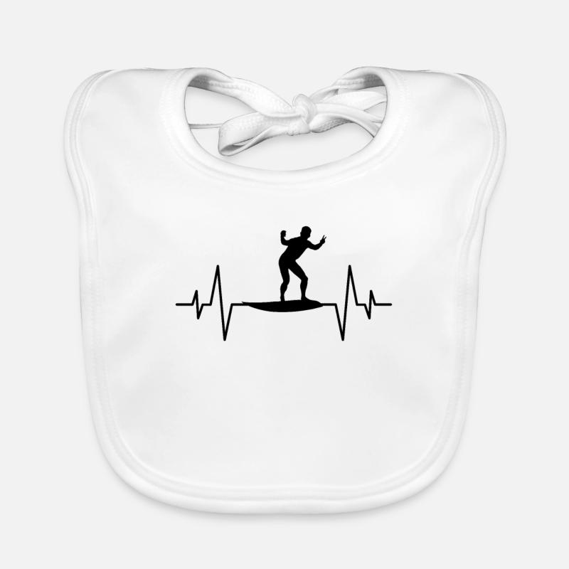 Surfer Silhouette Baby Bio-Lätzchen