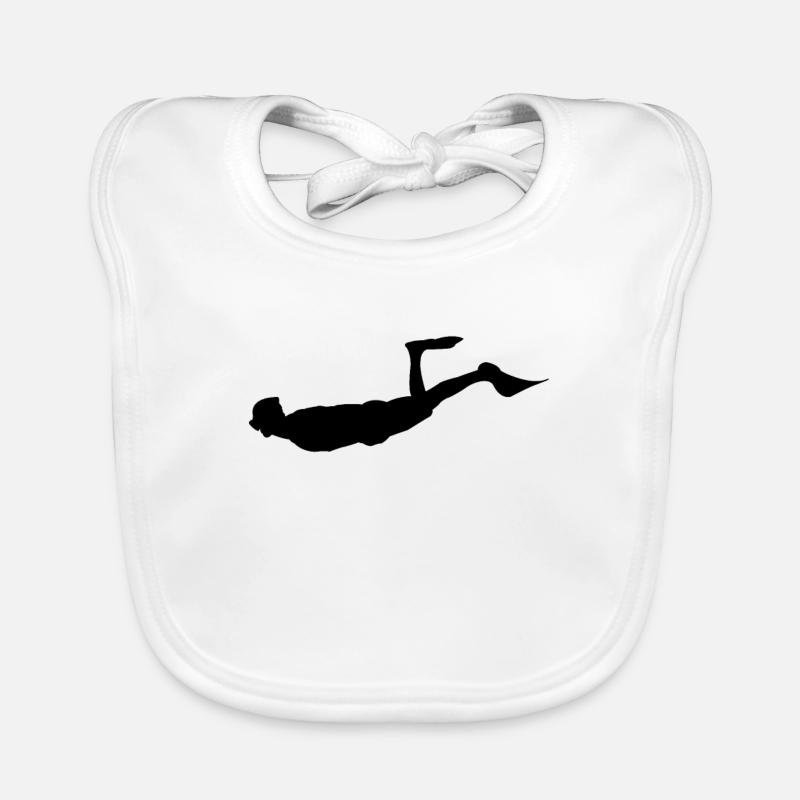 Divers Diving Silhouette Organic Baby Bibs