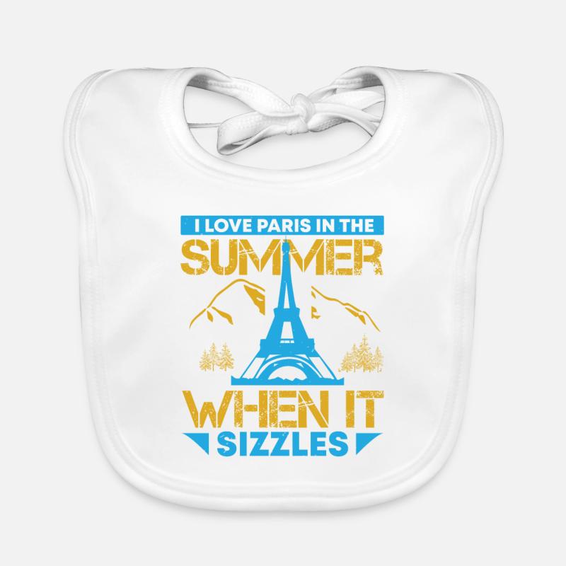 I LOVE PARIS IN THE SUMMER WHEN IT SIZZLES Organic Baby Bibs