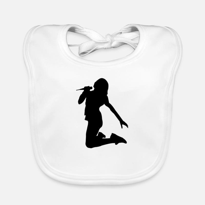 Silhouette de chanteuse chanteuse - Bavoir bio Bébé - blanc