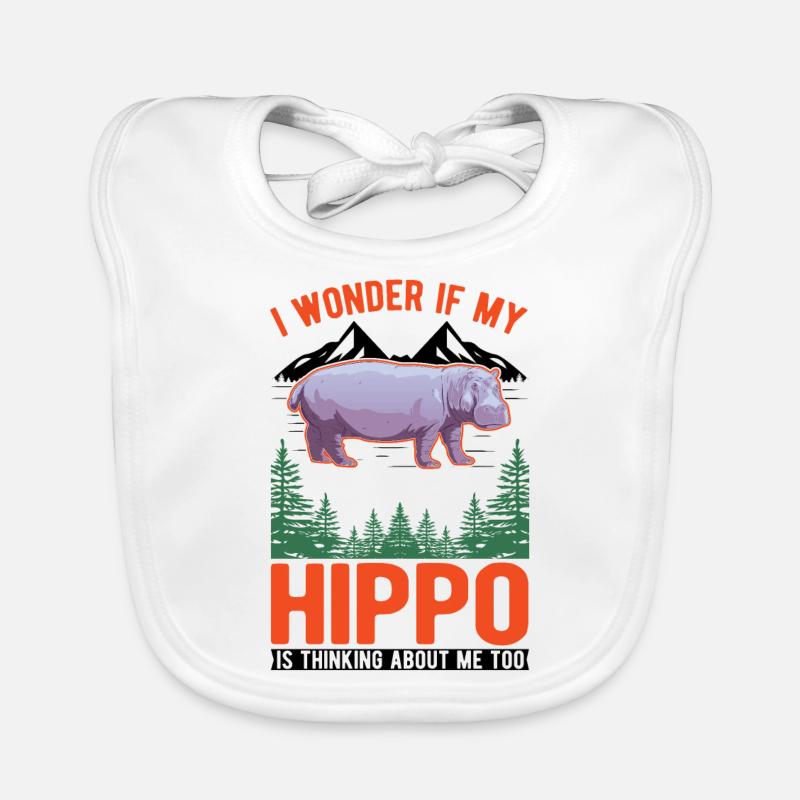 Nilpferd Geschenk Hippo Flusspferd Baby Bio-Lätzchen