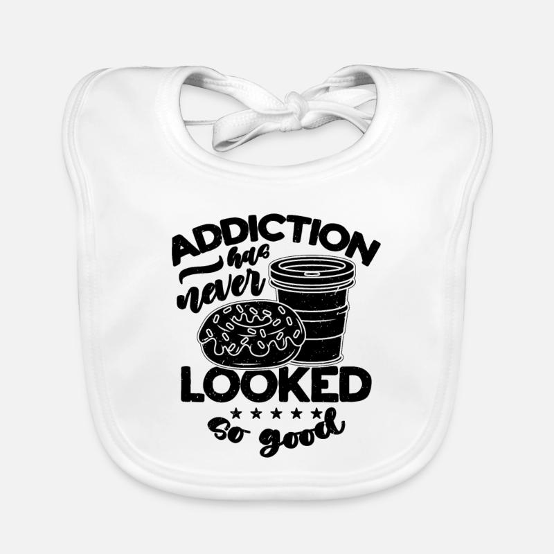 Addiction Has Never Caffeine Coffee & Donuts Lover Baby Bio-Lätzchen