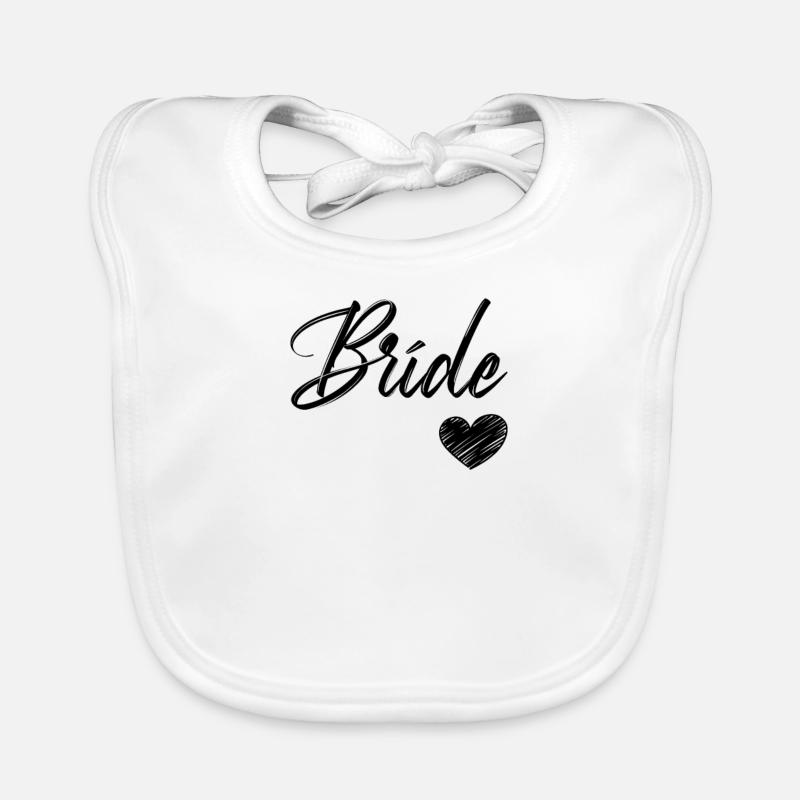 White Bride, Fiancée, Wedding, Organic Baby Bibs