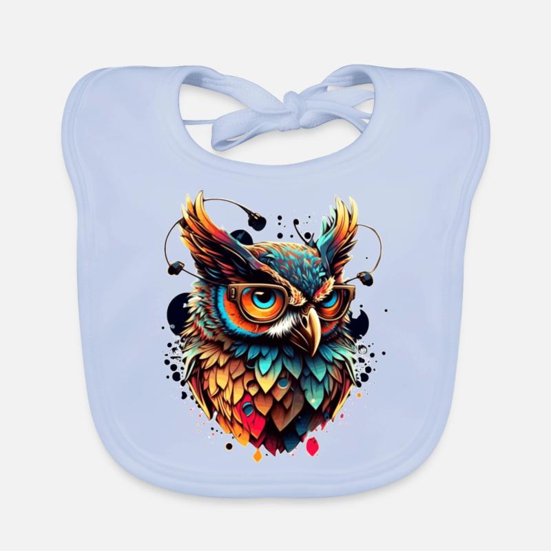 Ein grimmiger schlauer Kuckuck als Greifvogel Baby Bio-Lätzchen