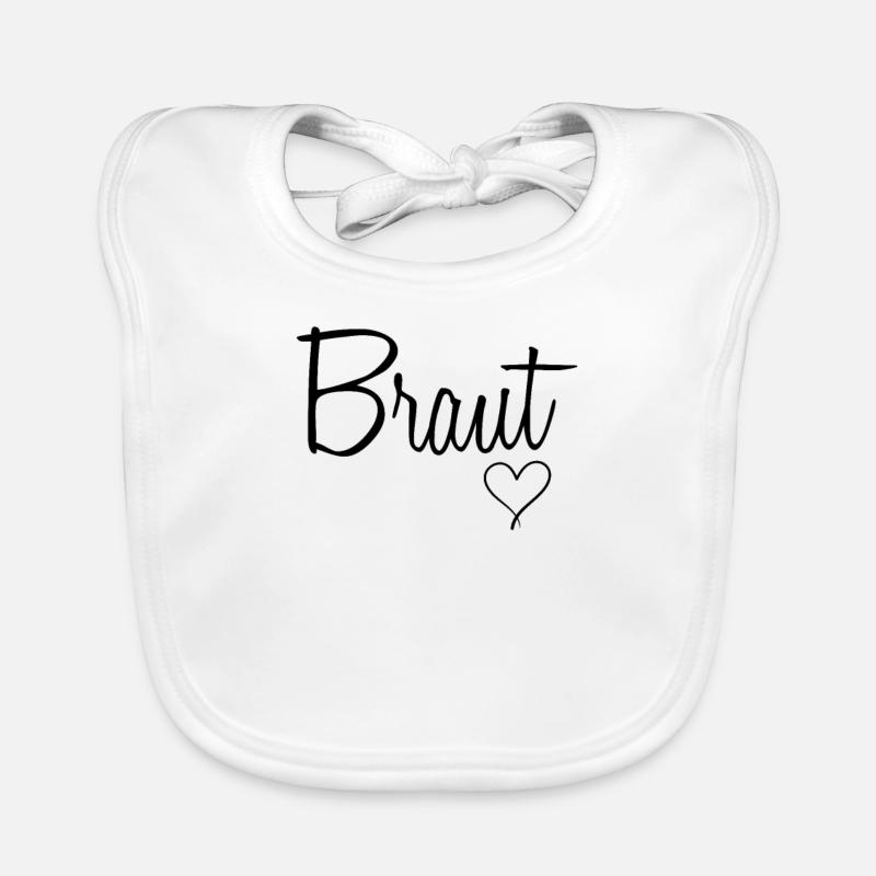 Braut Brautjungfer Junggesellenabschied - Baby Bio-Lätzchen - Weiß