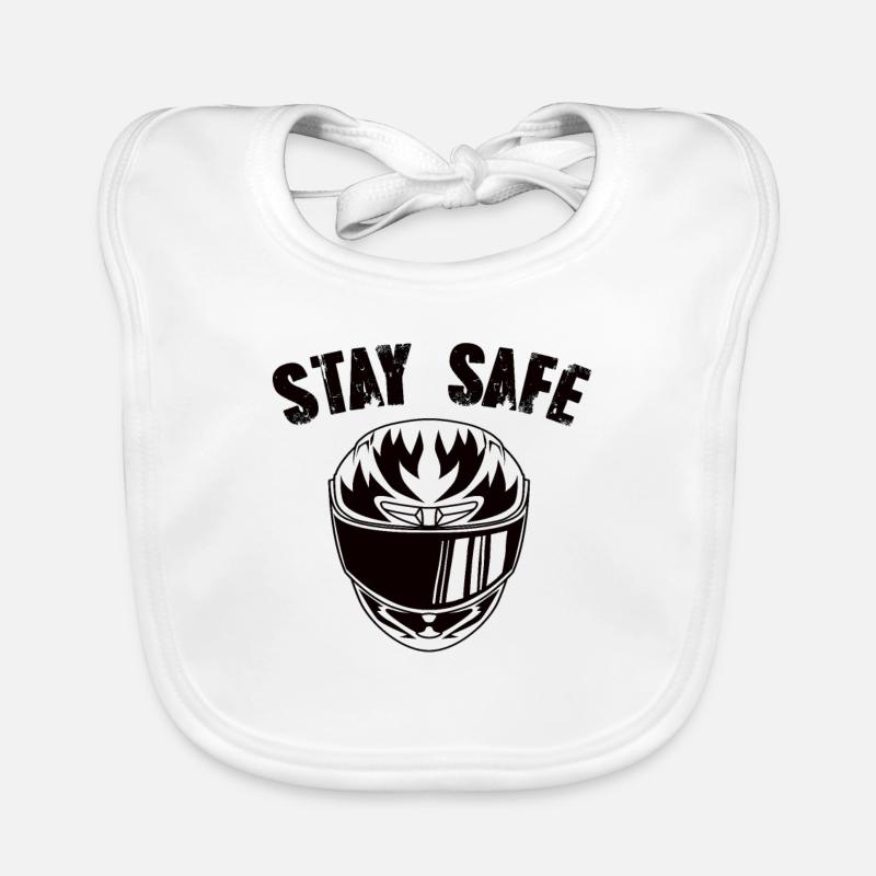 Casque de moto Restez en sécurité Bavoir bio Bébé