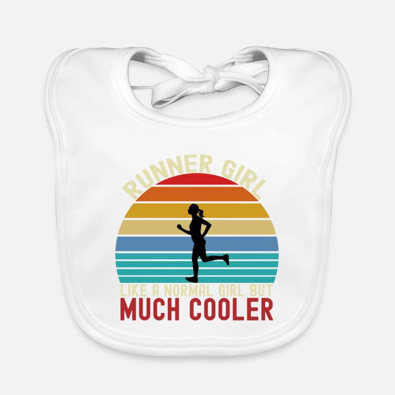 Runner girl comme une fille normale mais beaucoup plus cool - Bavoir bio Bébé - blanc