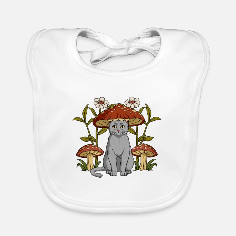 Cottagecore Cat Organic Baby Bibs