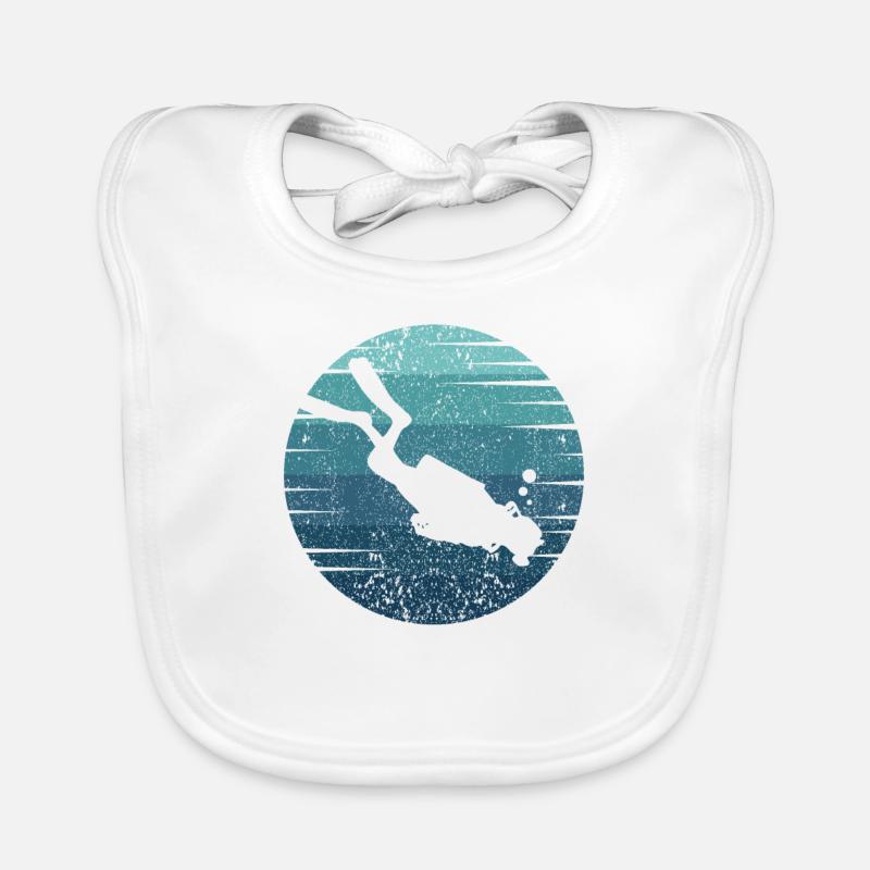 Palmes de plongée Lunettes de plongée Masque de plongée Diver Diver - Bavoir bio Bébé - blanc