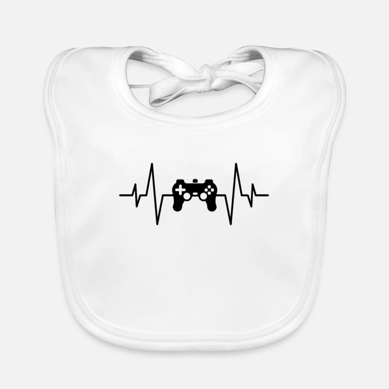 Gaming Controller Heartbeat Organic Baby Bibs
