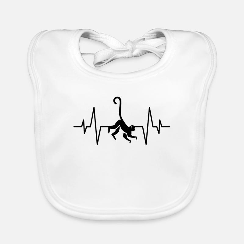 Monkey monkey heartbeat Organic Baby Bibs