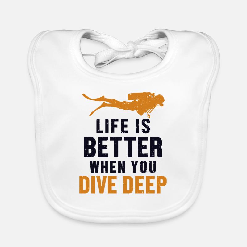 Life Is Better When You Dive Deep Taucherbrille Baby Bio-Lätzchen