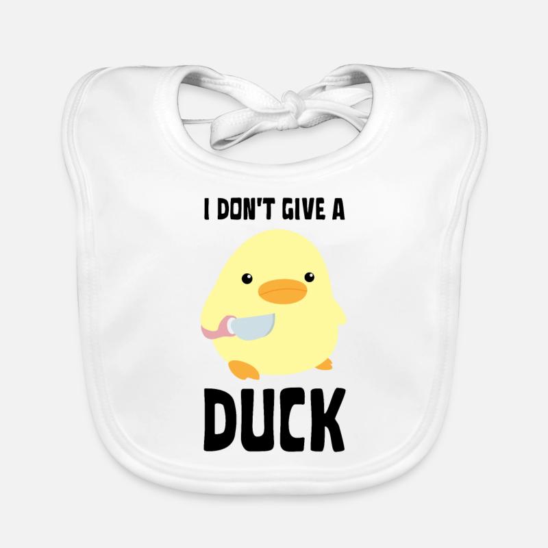 I Don't Give A Duck - Funny Duck with knife Meme Baby Bio-Lätzchen