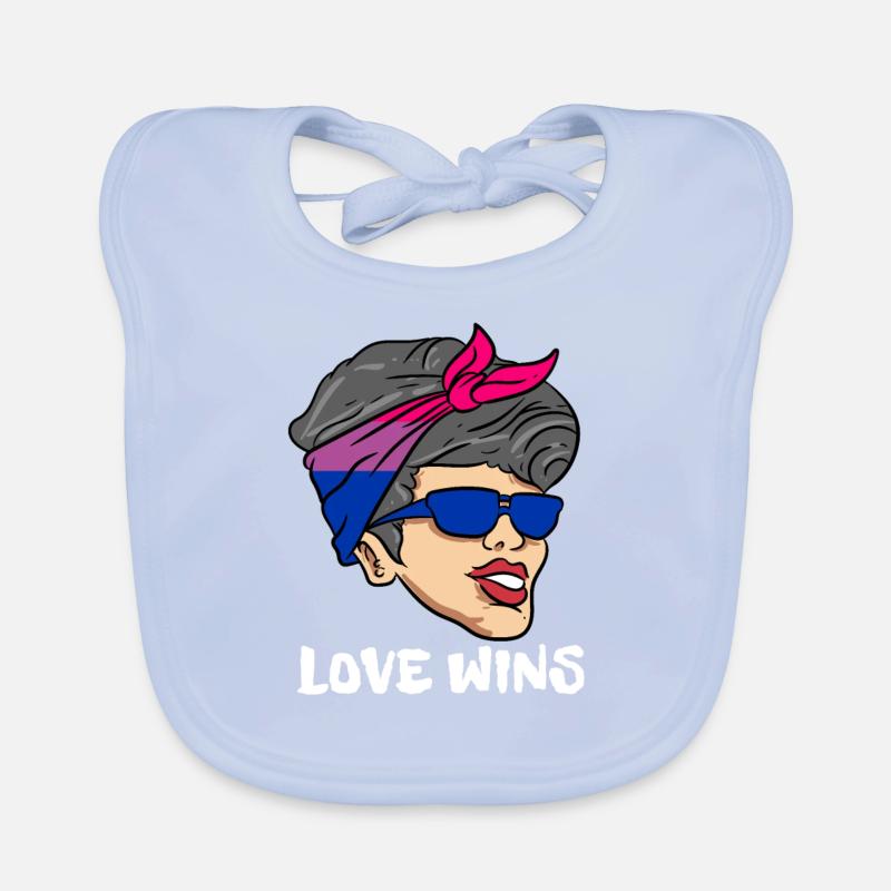 Bisexual Pride Flag Gift Organic Baby Bibs