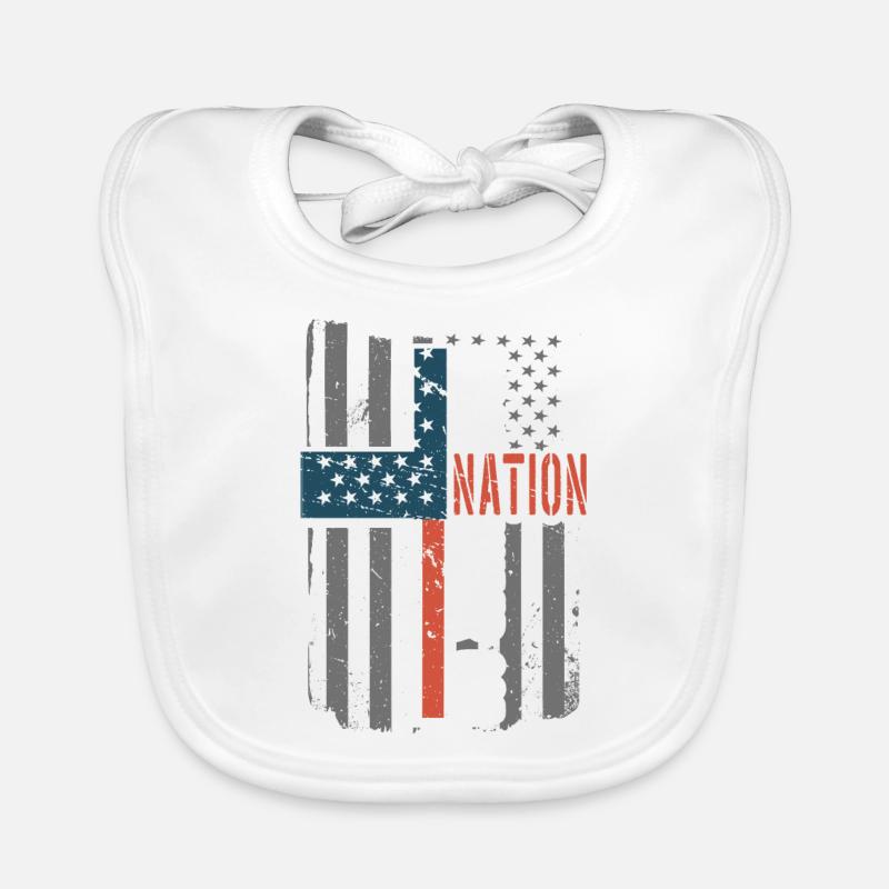 A nation under God American flag Organic Baby Bibs