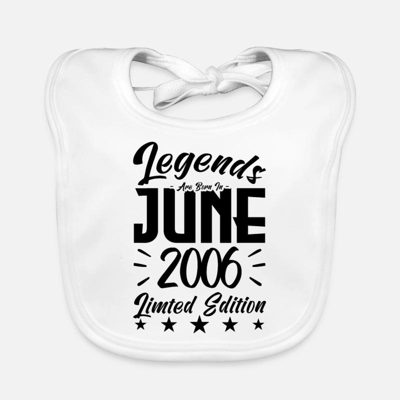 Geboren Juni 2006 Geburtstagsgeschenk 2006. Baby Bio-Lätzchen