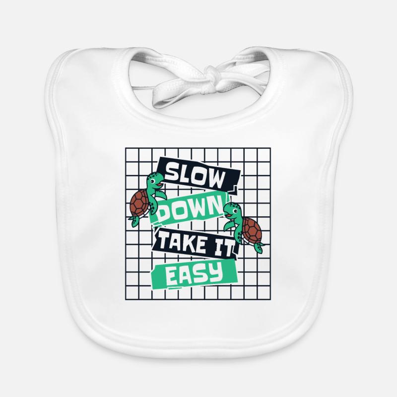 Slow Down Take It Easy Giant Tortoise Bavoir bio Bébé