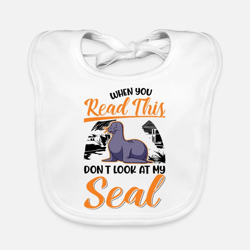 Cadeau de phoque Phoque Lion de mer Bavoir bio Bébé