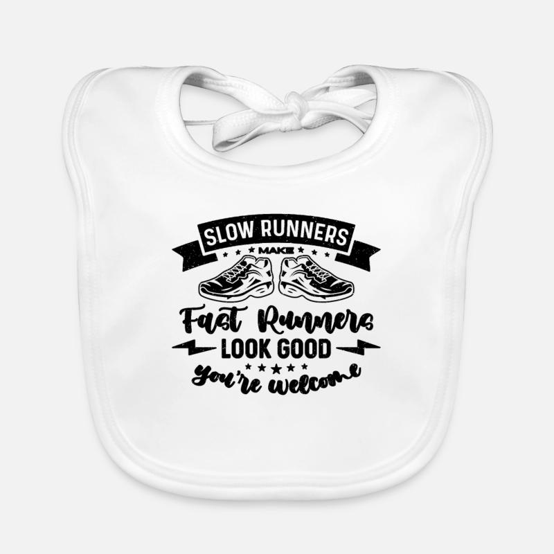 Slow Runners Make Fast Runners Athletic Marathoner Organic Baby Bibs