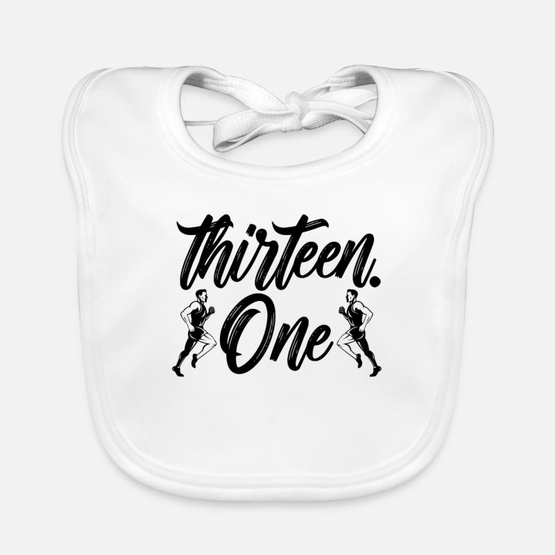 Thirteen One Half Marathon Athletic Marathoner Organic Baby Bibs