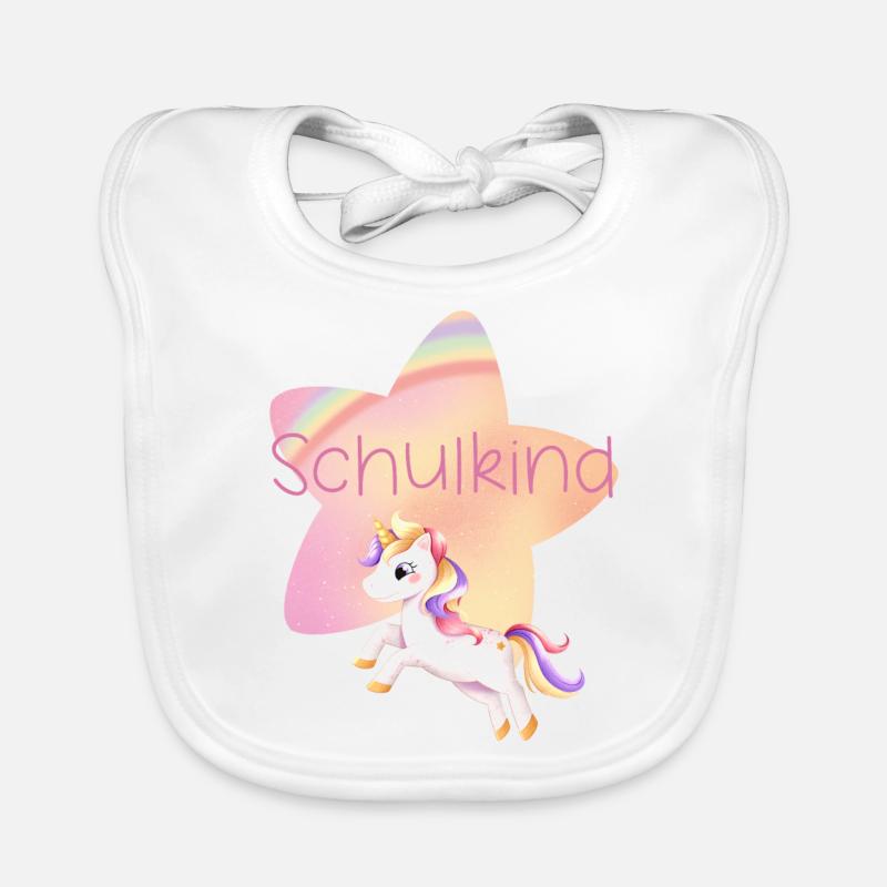 Schulkind Einhorn Baby Bio-Lätzchen
