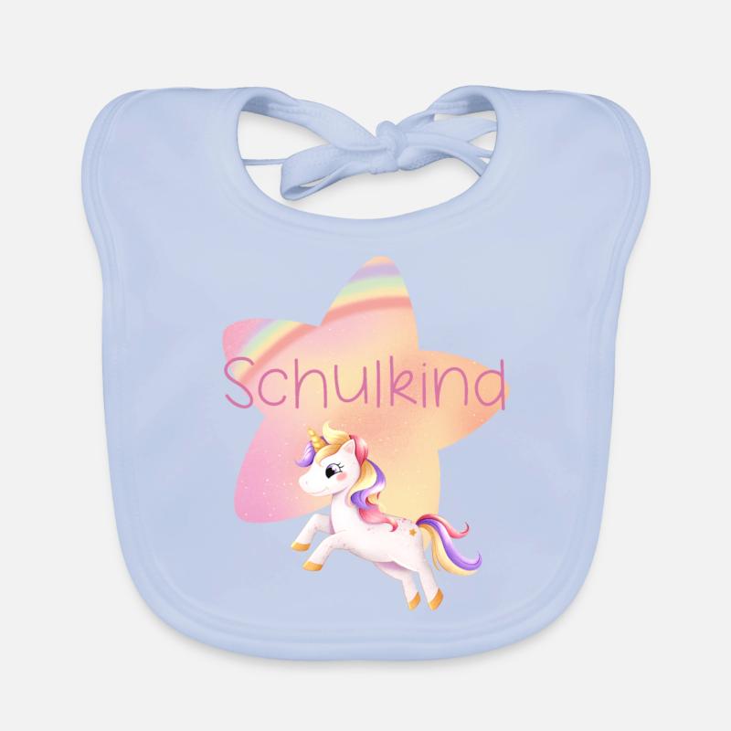 Schulkind Einhorn Baby Bio-Lätzchen