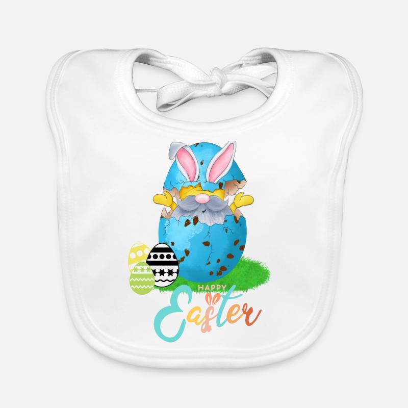Funny Design Joyeuses Pâques avec Gnom ! Bavoir bio Bébé