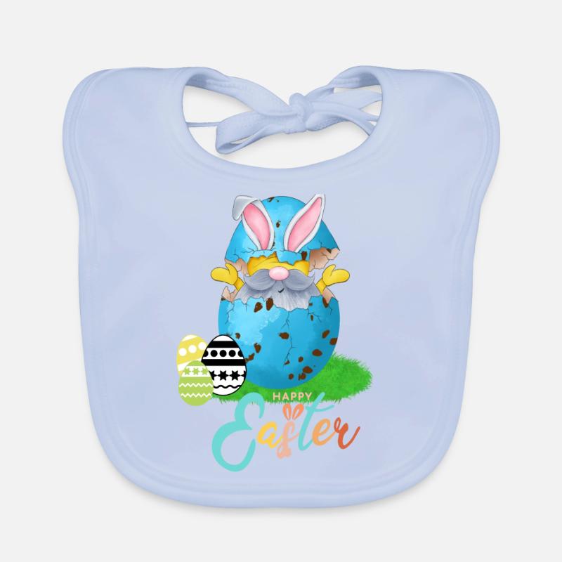 Funny Design Happy Easter with Gnom! Organic Baby Bibs