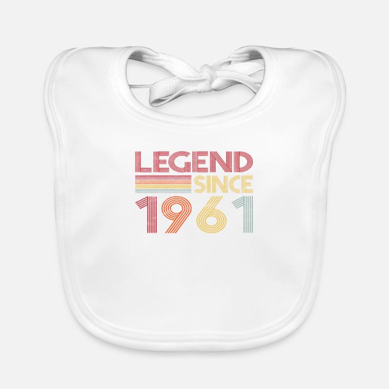 1961 Birthday Legend since Retro Vintage Organic Baby Bibs