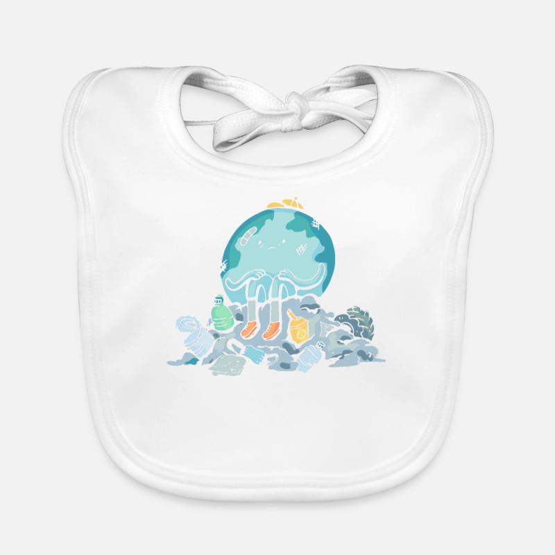 Don't Be Trashy Garbage Pollution Earth Day Organic Baby Bibs