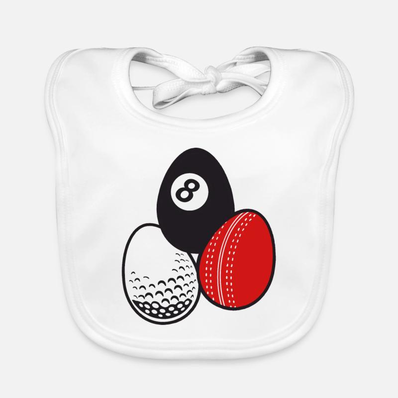 Queue Sport Billard Cricket Golf Ostereier Bälle Baby Bio-Lätzchen