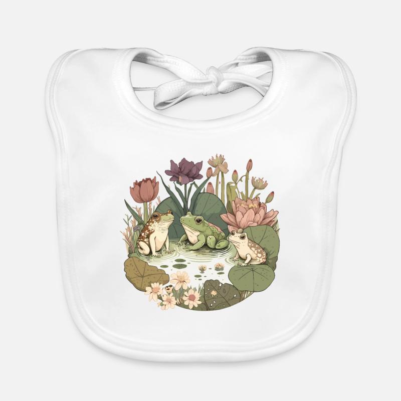 Frog Cottagecore Bavoir bio Bébé