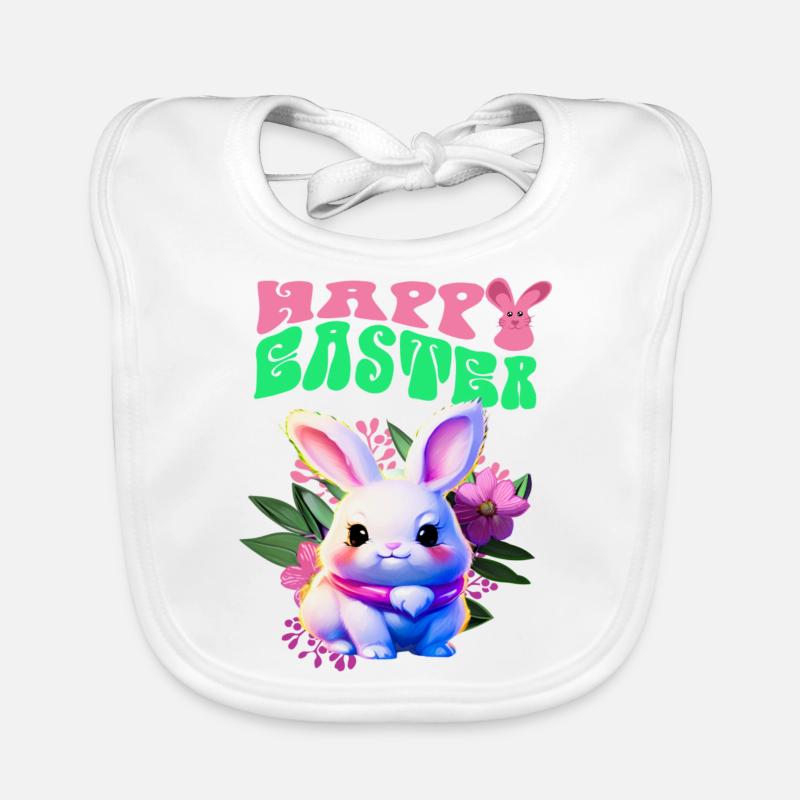 Easter Bunny - sweet rabbit Happy Easter Organic Baby Bibs