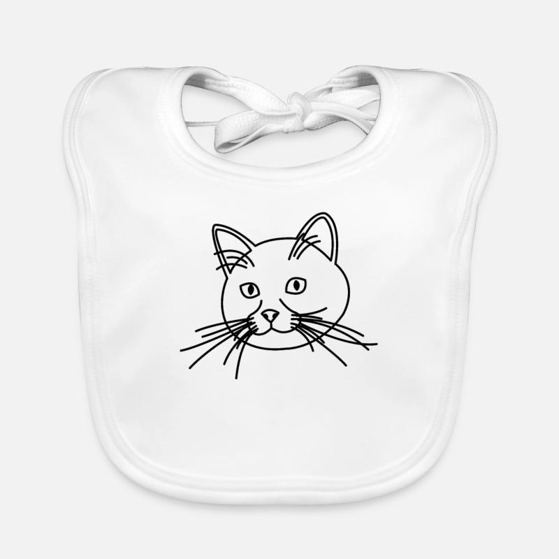 Cat drawn Organic Baby Bibs