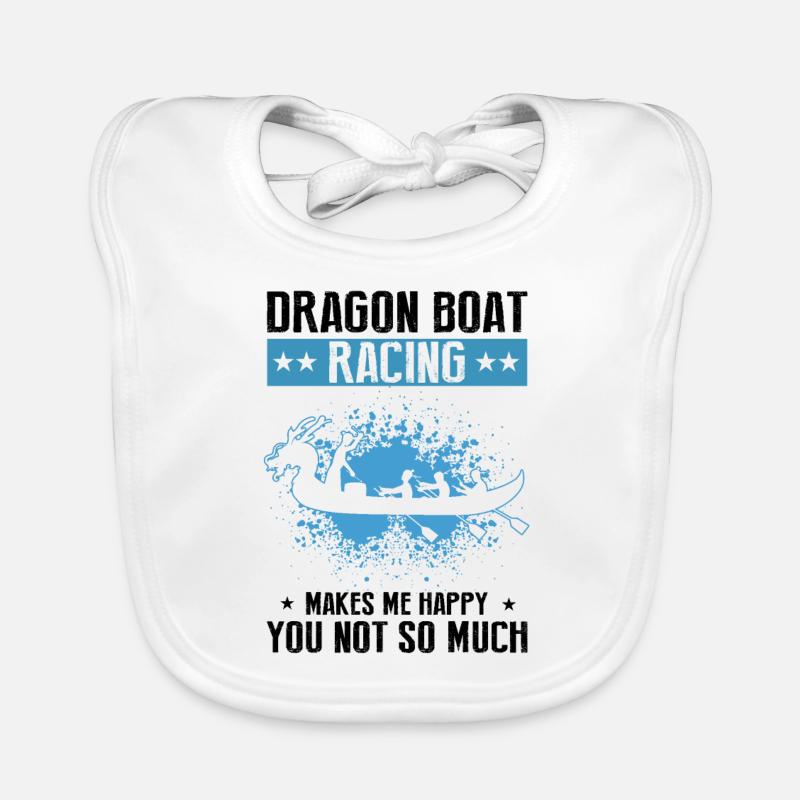 Drachenboot Trainer und Drachenboot - Baby Bio-Lätzchen - Weiß
