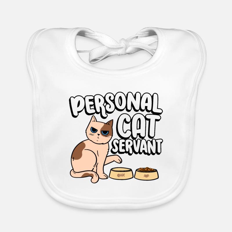 Personal cat servant serving food Organic Baby Bibs